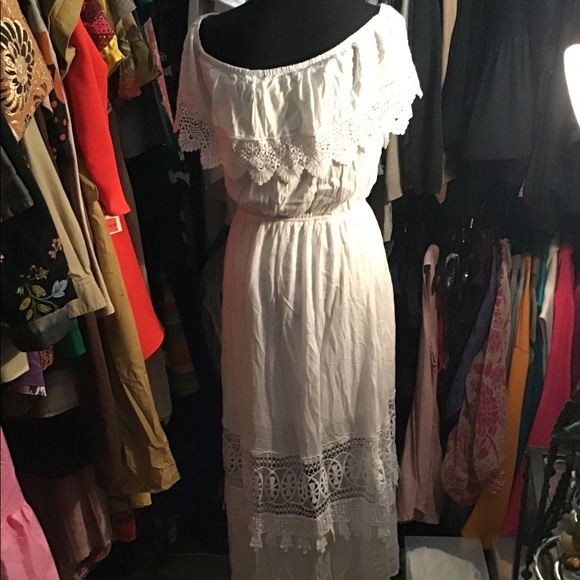 Off Shoulder White Summer Dress - Picture 7 of 13